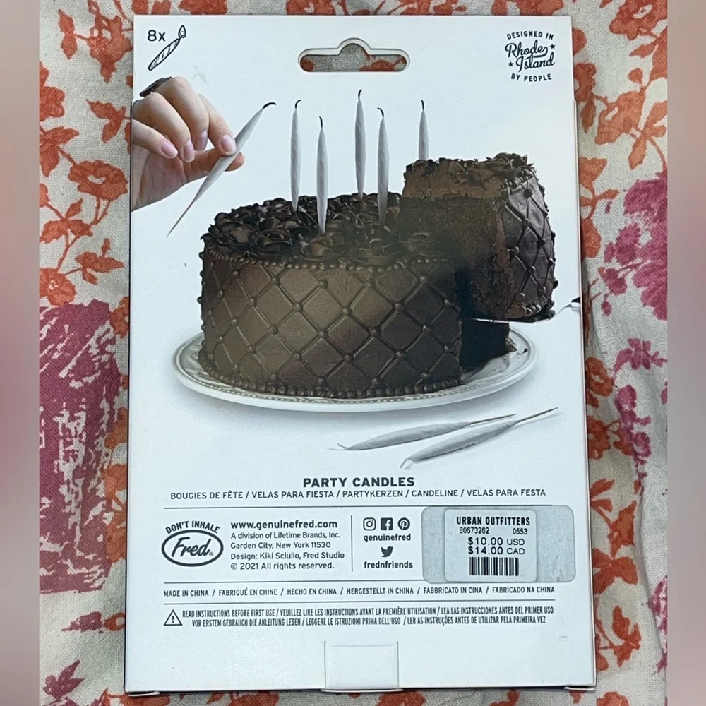 Fred Lit Party Cake Candles 8 Count NEW NWT NIB